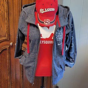 MLB Fans! Nike St. Louis Cardinals blue logo hoodie zip jacket. Sz: L